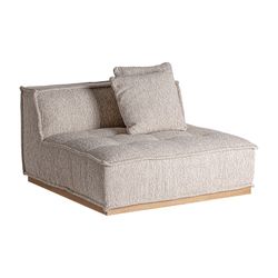 Canapé modulable en tissu et bois beige, 124 x 124 x 84 cm | Vittel