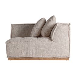 Canapé modulable en tissu et bois beige, 124 x 124 x 84 cm | Vittel