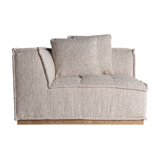 Canapé modulable en tissu et bois beige, 124 x 124 x 84 cm | Vittel