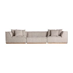 Canapé modulable en tissu et bois beige, 124 x 124 x 84 cm | Vittel