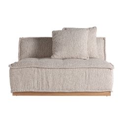 Canapé modulable en tissu et bois beige, 124 x 124 x 84 cm | Vittel
