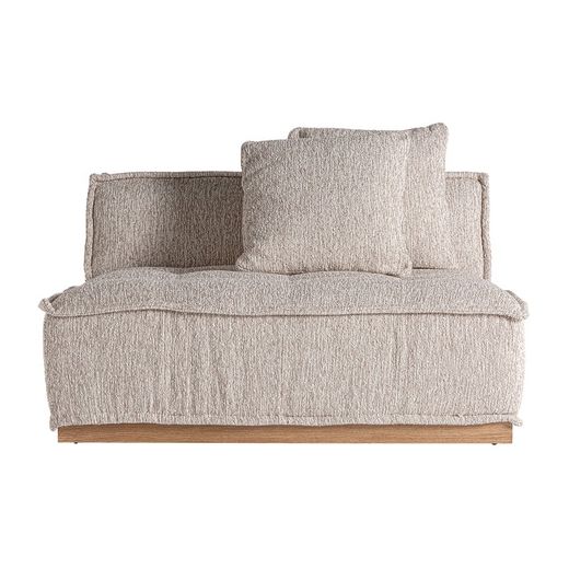 Canapé modulable en tissu et bois beige, 124 x 124 x 84 cm | Vittel
