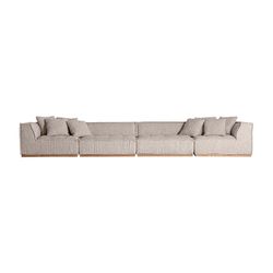 Canapé modulable en tissu et bois beige, 124 x 124 x 84 cm | Vittel