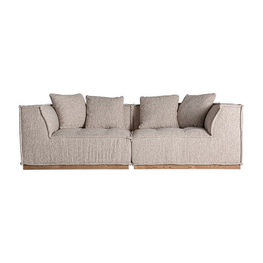 Canapé modulable en tissu et bois beige, 124 x 124 x 84 cm | Vittel