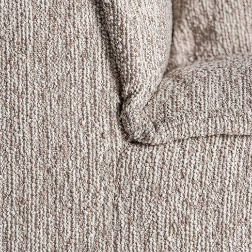 Canapé modulable en tissu et bois beige, 124 x 124 x 84 cm | Vittel