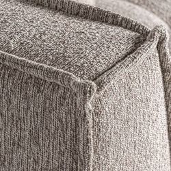 Canapé modulable en tissu et bois beige, 124 x 124 x 84 cm | Vittel