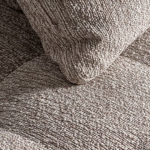 Canapé modulable en tissu et bois beige, 124 x 124 x 84 cm | Vittel