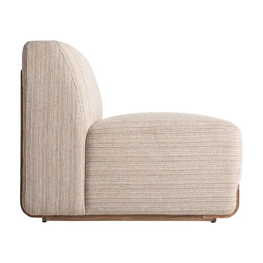 Modular fabric and wood sofa in cream, 90 x 82 x 76 cm | Kocs