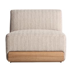 Divano modulare in tessuto e legno color crema, 90 x 82 x 76 cm | Kocs