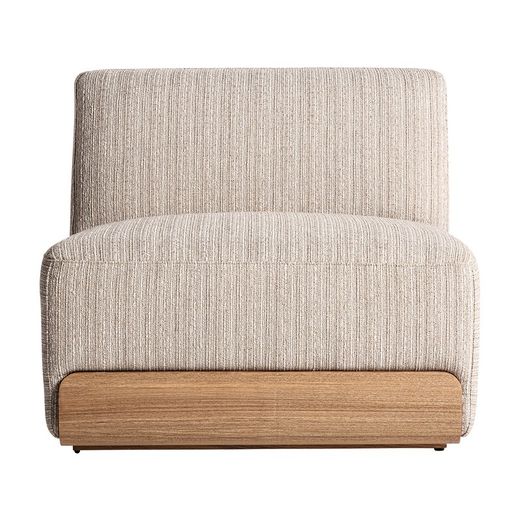 Modular fabric and wood sofa in cream, 90 x 82 x 76 cm | Kocs