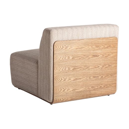 Modular fabric and wood sofa in cream, 90 x 82 x 76 cm | Kocs