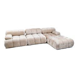 Sofá modular en tejido beige, 288 x 188 x 67 cm | Killiam