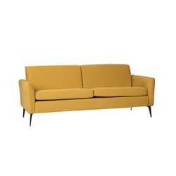 Mustard upholstered sofa, 193x76.5x79 cm