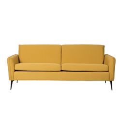 Mustard upholstered sofa, 193x76.5x79 cm