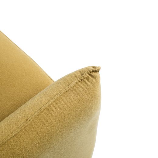 Mustard upholstered sofa, 193x76.5x79 cm