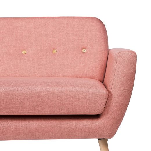 Sofa upholstered in rose, 197x74x89 cm