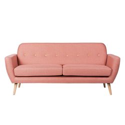Sofa upholstered in rose, 197x74x89 cm