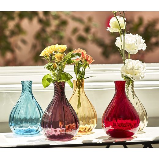 Blue s solitaire in blue glass, Ø 11 x 16 cm | Color Drop