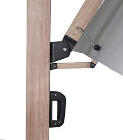 Ombrellone in alluminio e tessuto grigio chiaro, 350 x 400 x 300 cm | Mitre