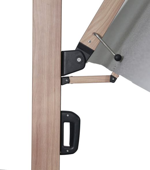 Ombrellone in alluminio e tessuto grigio chiaro, 350 x 400 x 300 cm | Mitre