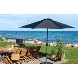 Parasol van zwarte polyesterstof, 300 x 300 x 243 cm | Houston