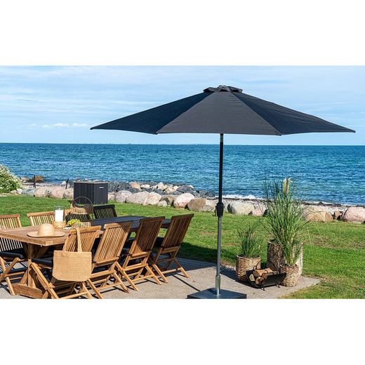 Parasol van zwarte polyesterstof, 300 x 300 x 243 cm | Houston