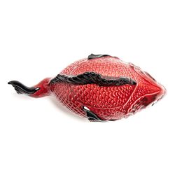 Terrine aus Steingut in Kastanienbraun und Weiß, 43 x 18 x 23 cm | Fisch