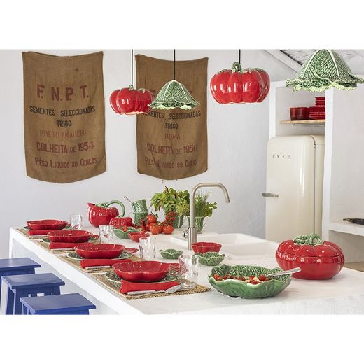 Lergodsterrin i rött, 29,5 x 28 x 20,3 cm | Tomat