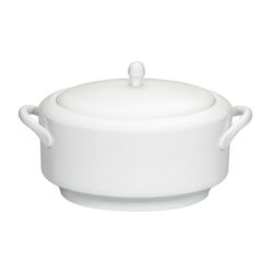White porcelain soup tureen, 31 x 31 x 18.6 cm | Basket