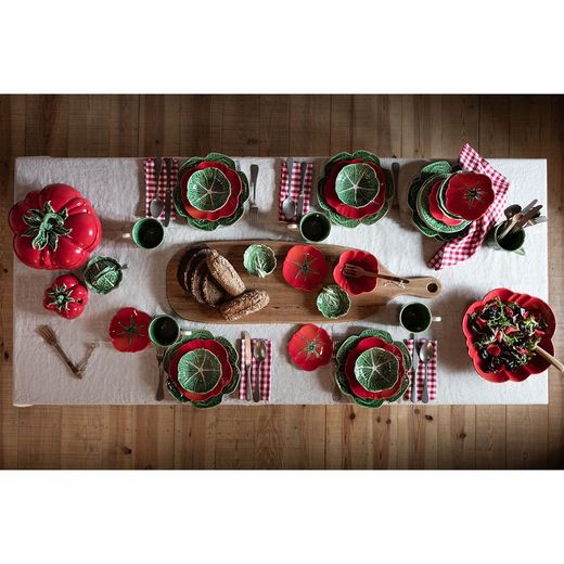 Individual soup tureen S made of earthenware in green, Ø 13.5 x 10.5 cm | Cabbage