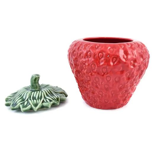L lergodsterrin i rött och grönt, Ø 22 x 25,3 cm | Jordgubbar