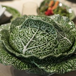 Grüne Steingutterrine L, 33 x 33 x 21,7 cm | Kohl