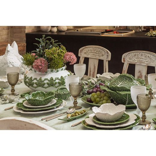 Grüne Steingutterrine L, 33 x 33 x 21,7 cm | Kohl