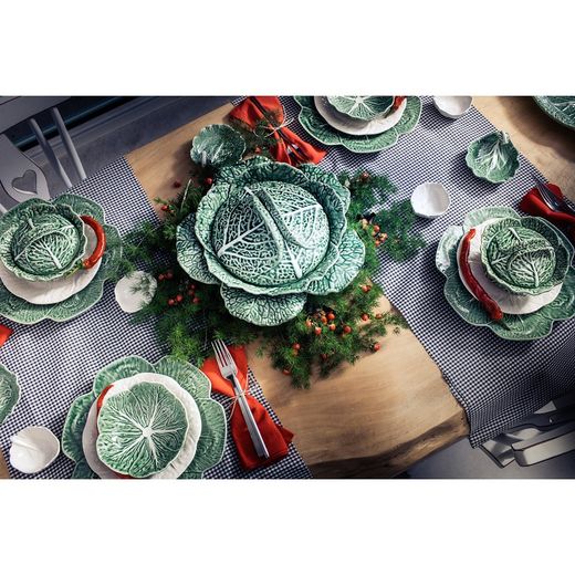 Grüne Steingutterrine L, 33 x 33 x 21,7 cm | Kohl