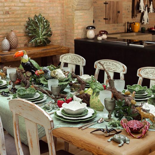 Grüne Steingutterrine L, 33 x 33 x 21,7 cm | Kohl