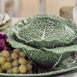 Grüne Steingutterrine L, 33 x 33 x 21,7 cm | Kohl