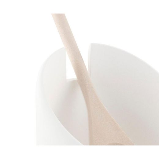 White polyresin spoon holder, Ø10.5 x 18 cm