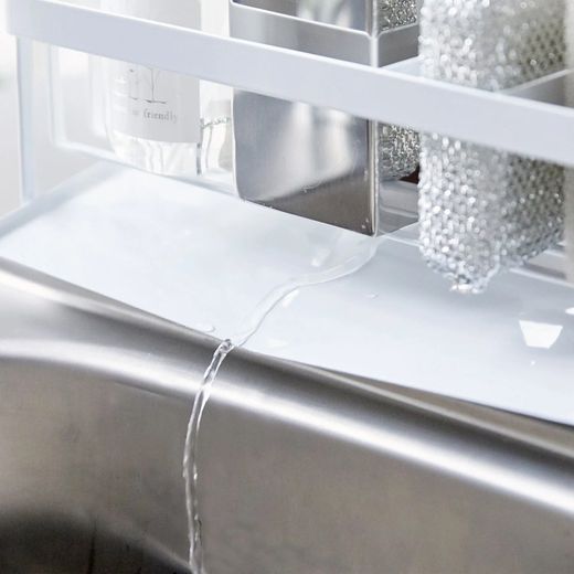 Steel sink holder in white, 25 x 10 x 9.5 cm | Tower