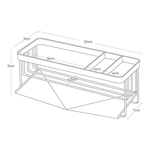 Steel sink holder in white, 25 x 10 x 9.5 cm | Tower