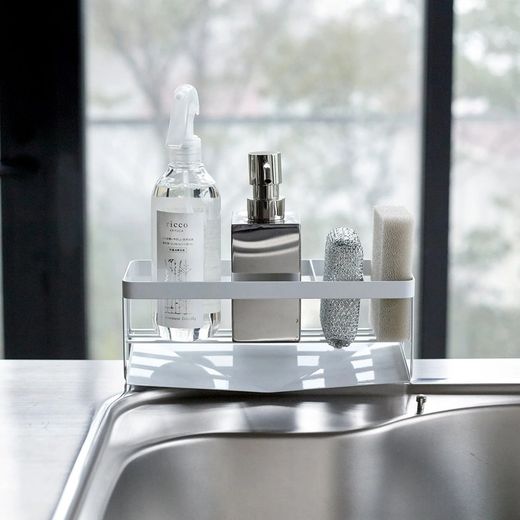 Steel sink holder in white, 25 x 10 x 9.5 cm | Tower