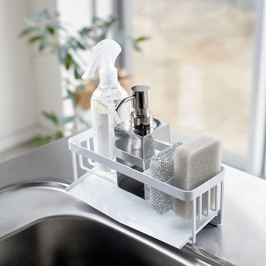 Steel sink holder in white, 25 x 10 x 9.5 cm | Tower