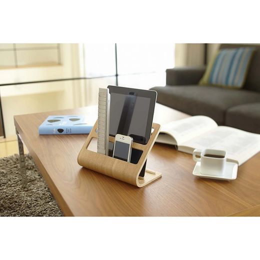 Natural wooden tablet stand, 23 x 12 x 15 cm | Rin