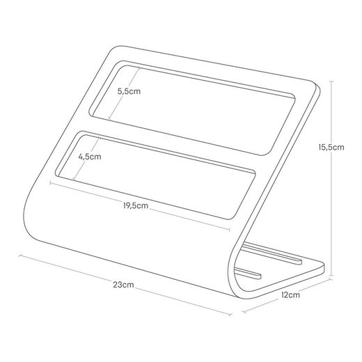 Natural wooden tablet stand, 23 x 12 x 15 cm | Rin