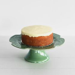 Soporte para tartas de loza en verde, Ø 31 x 13 cm | Repollo