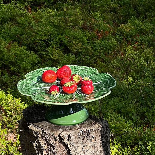 Soporte para tartas de loza en verde, Ø 31 x 13 cm | Repollo