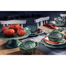 Soporte para tartas de loza en verde, Ø 31 x 13 cm | Repollo