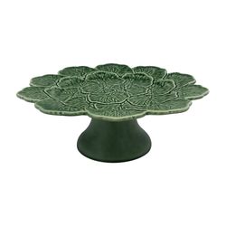 Soporte para tartas de loza en verde, Ø 33 x 13 cm | Geranio