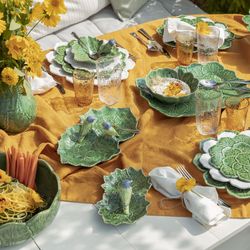 Soporte para tartas de loza en verde, Ø 33 x 13 cm | Geranio