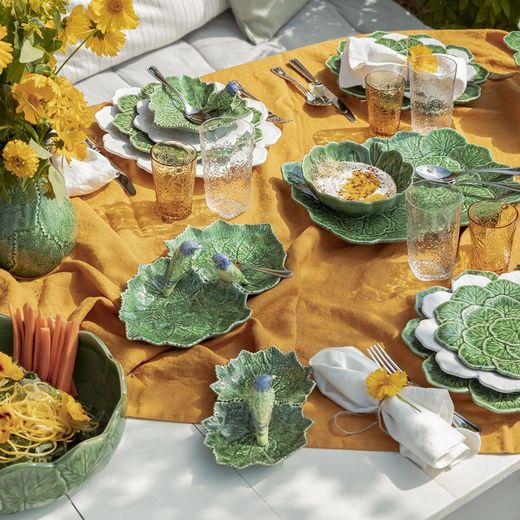 Soporte para tartas de loza en verde, Ø 33 x 13 cm | Geranio