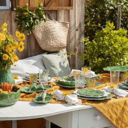 Soporte para tartas de loza en verde, Ø 33 x 13 cm | Geranio